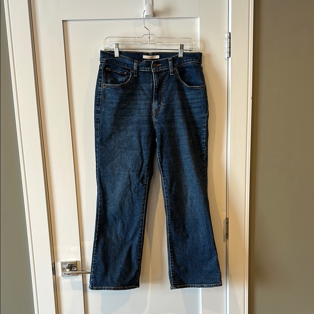 Levi's Blue Crop Flare Leg Jeans